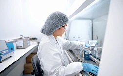 Изображение химика, работающего в лаборатории